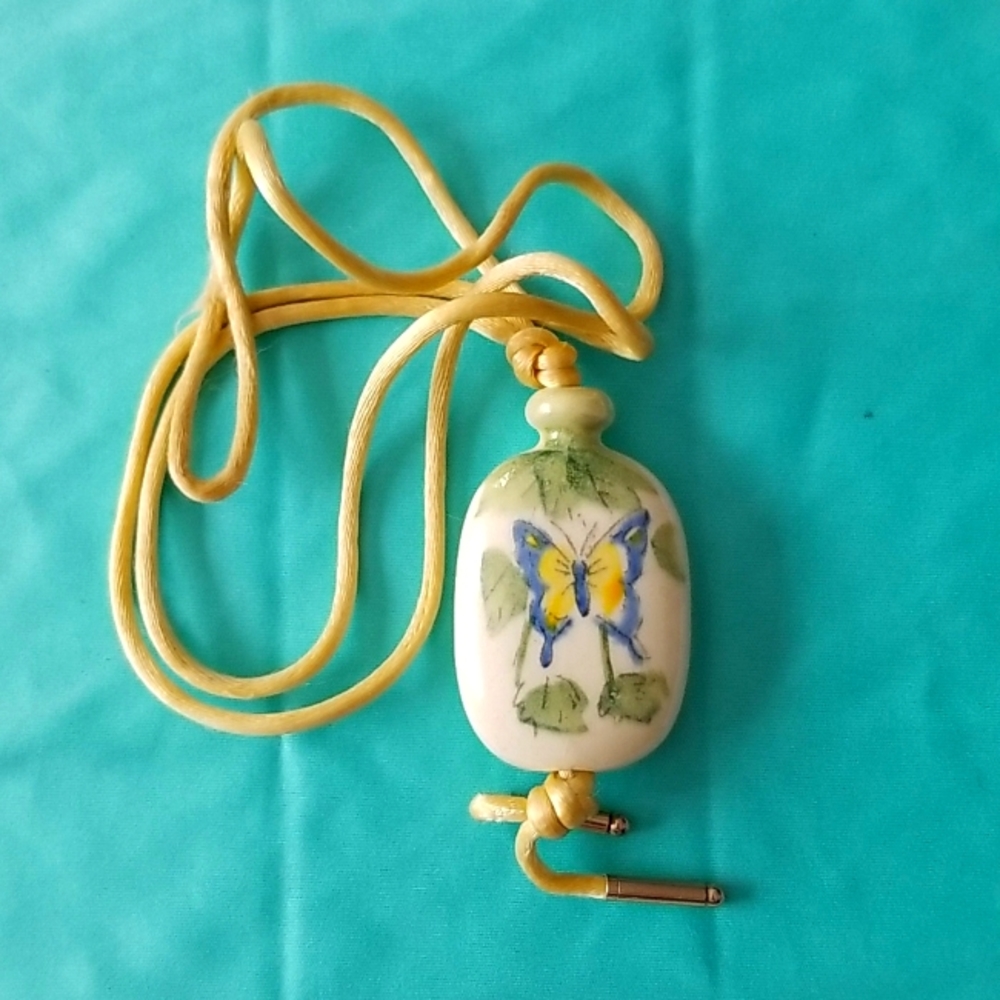 Vintage Avon Ceramic Butterfly Necklace